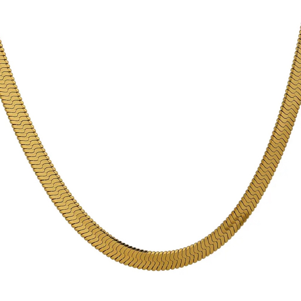 “Golden Serpent" Stainless Steel Snack-Style Choker Necklace
